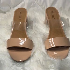 Clear nude sandals like new only worn once!